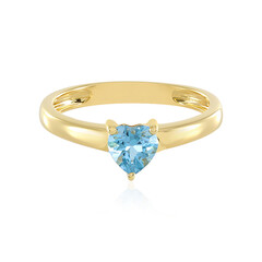 Anillo en plata con Topacio azul suizo