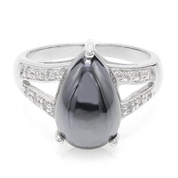 Anillo en plata con Hematita negra