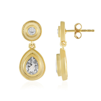 Pendientes en plata con Topacio blanco