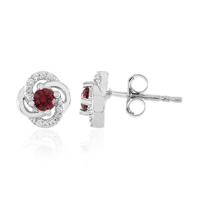 Pendientes en plata con Espinela roja noble