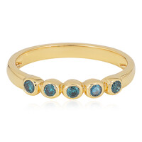 Anillo en plata con Diamante azul I1