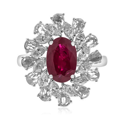 Anillo en oro con Rubí de Mozambique AAA (CIRARI)