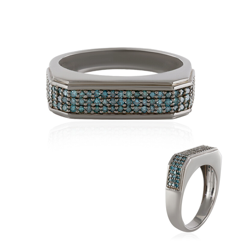 Anillo De Plata Con Diamante De Mujer