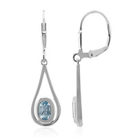 Pendientes en plata con Topacio azul cielo