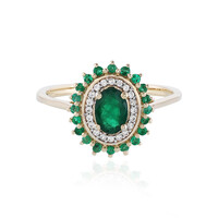 Anillo en oro con Esmeralda de Zambia