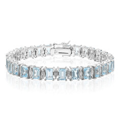 Brazalete en plata con Topacio azul cielo