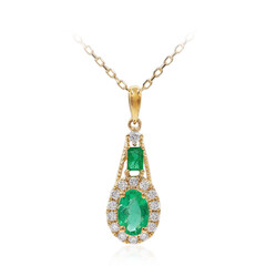 Collar en oro con Esmeralda de Zambia AAA