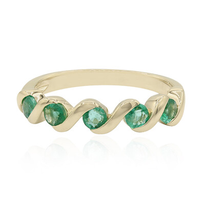 Anillo en oro con Esmeralda de Zambia