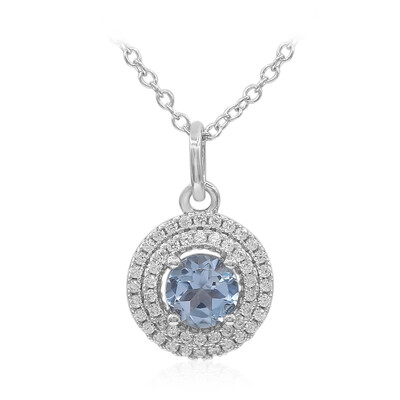 Collar en plata con Topacio azul cielo