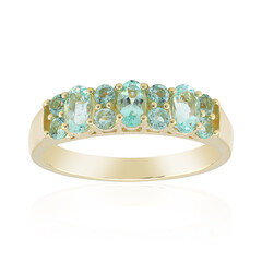Anillo en oro con Berilo verde menta de Nigeria
