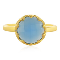 Anillo en plata con Calcedonia azul