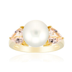 Anillo en oro con Perla blanca del mar del sur (Michelle Albala)