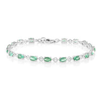 Brazalete en plata con Apatita verde
