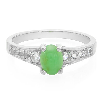 Anillo en plata con Crisoprasa imperial