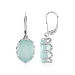 Pendientes en plata con Calcedonia agua