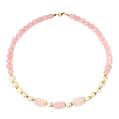 Collar en plata con Cuarzo rosa (Riya)