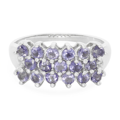 Anillo en plata con Iolita de Madagascar