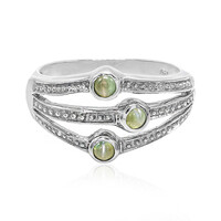 Anillo en plata con Alejandrita ojos de gato