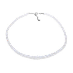 Collar en plata con Piedra de Luna arcoíris
