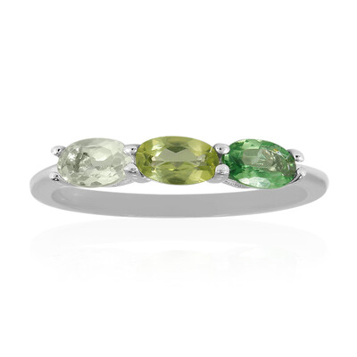 Anillo en plata con Tsavorita de Tanzania