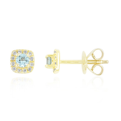 Pendientes en oro con Turmalina nigeriana paraiba
