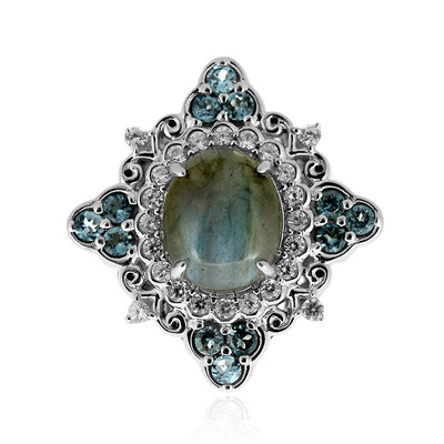 Anillo en plata con Labradorita (Dallas Prince Designs)