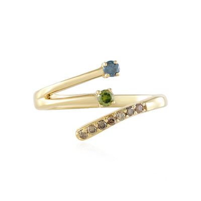 Anillo en plata con Diamante azul I2