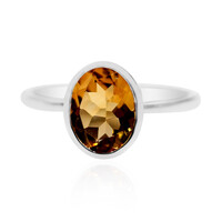 Anillo en plata con Escapolita cognac