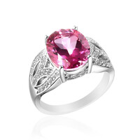 Anillo en plata con Topacio rosa