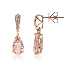 Pendientes en oro con Morganita AAA