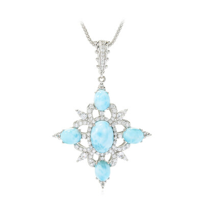 Collar en plata con Larimar (Dallas Prince Designs)