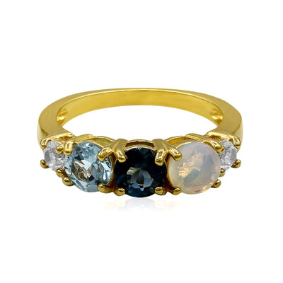 Anillo en plata con Topacio azul de Londres