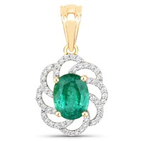 Colgante en oro con Esmeralda de Zambia