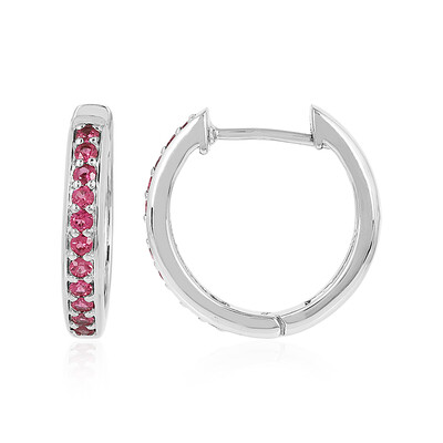 Pendientes en plata con Espinela rosa