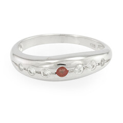 Anillo en plata con Rubí rojo atardecer