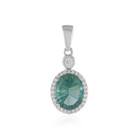 Colgante en plata con Fluorita verde