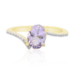 Anillo en oro con Escapolita púrpura