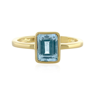 Anillo en plata con Topacio azul cielo