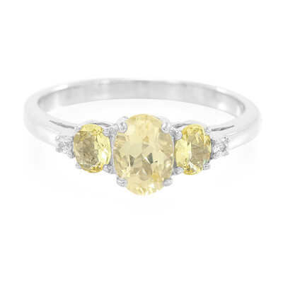 Anillo en plata con Berilo amarillo