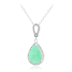 Collar en plata con Cuarzo verde pastel