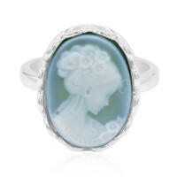 Anillo en plata con Ágata verde