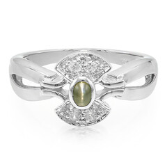Anillo en plata con Alejandrita ojos de gato