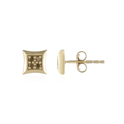 Pendientes en oro con Diamante chocolate I2