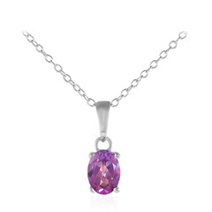 Collar en plata con Topacio místico fucsia