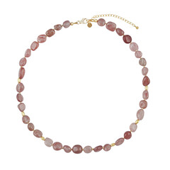 Collar en plata con Cuarzo Fresa