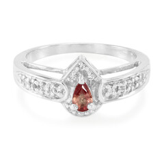 Anillo en plata con Zafiro naranja