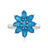 Anillo en plata con Apatita azul neón