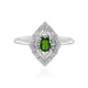 Anillo en plata con Diópsido de Rusia