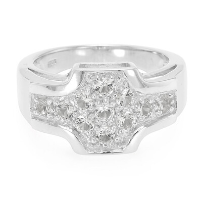 Anillo en plata con Topacio blanco