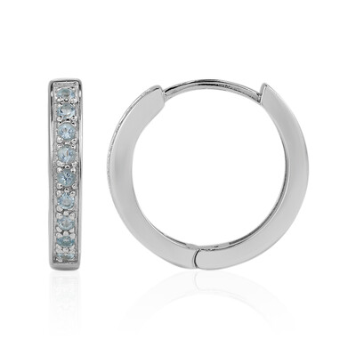 Pendientes en plata con Topacio azul suizo